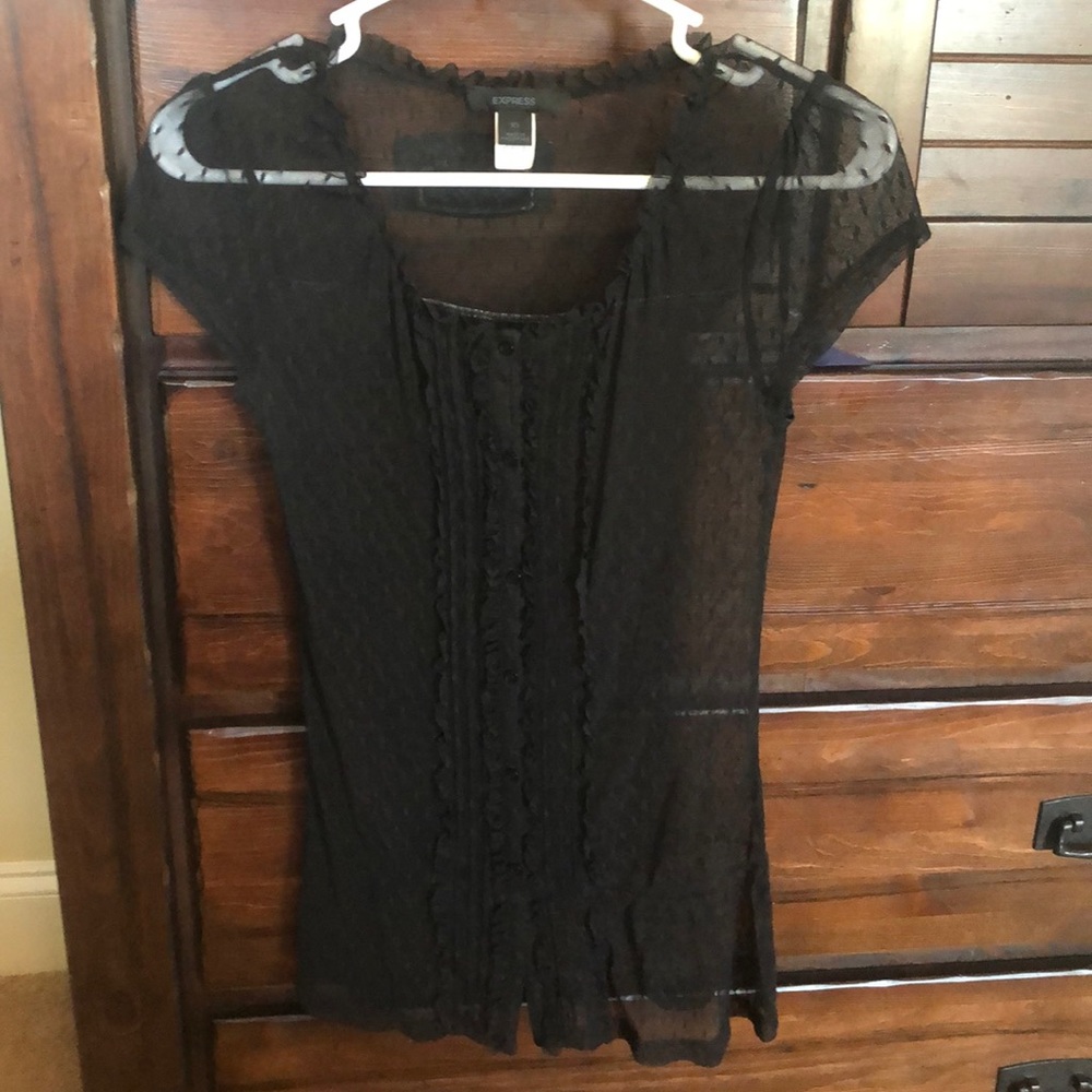 Sheer black blouse